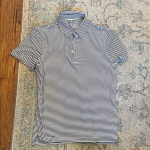 J. Crew Navy and White Striped Polo Shirt